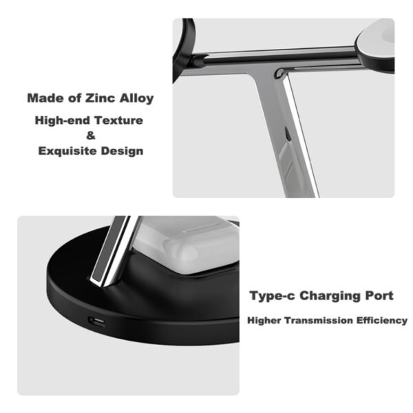 D10 3-In-1 15W Magnetic Mobile Phone Earphone Watch Wireless Fast Charger - Image 3
