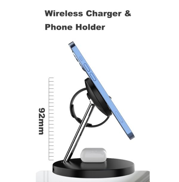 D10 3-In-1 15W Magnetic Mobile Phone Earphone Watch Wireless Fast Charger - Image 5