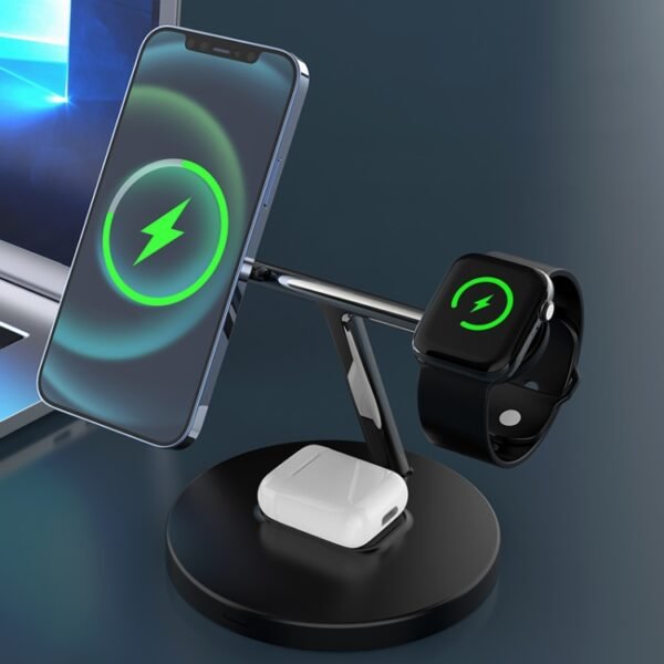D10 3-In-1 15W Magnetic Mobile Phone Earphone Watch Wireless Fast Charger - Image 10
