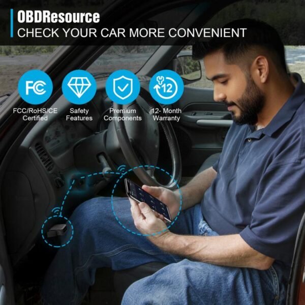 OBDResource ELM327 Car Fault Bluetooth Diagnostic Instrument Supports iO - Image 3