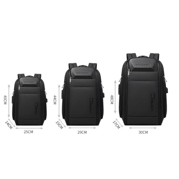 Wiersaam Men Waterproof Anti-Theft Business Backpack Travel Laptop Bag With USB Charging Port & Password Lock, Large, Middle, Small - Image 11