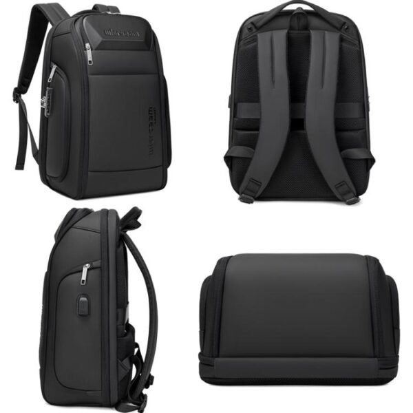 Wiersaam Men Waterproof Anti-Theft Business Backpack Travel Laptop Bag With USB Charging Port & Password Lock, Large, Middle, Small - Image 3