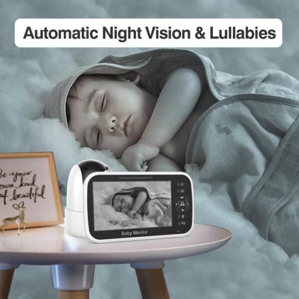 5 inch LCD Screen Auto Night Vision Baby Monitor, US Plug, EU Plug, UK Plug, AU Plug - Image 5