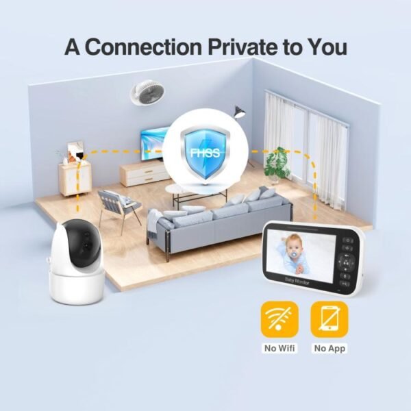 5 inch LCD Screen Auto Night Vision Baby Monitor, US Plug, EU Plug, UK Plug, AU Plug - Image 6