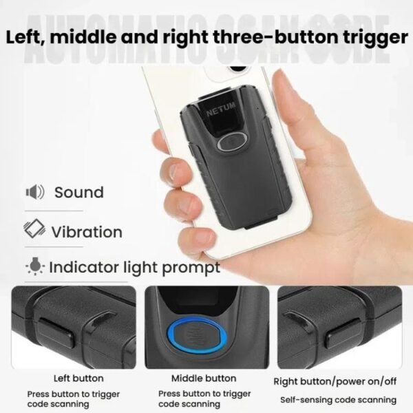Cell Phone Back Clip Portable Wireless Bluetooth Scanner, E800 - Image 5