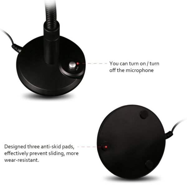 USB Condenser Microphone with Cable for Computer PC Desktop Laptop Notebook Cable Recording Gaming Podcasting, Black - Image 5