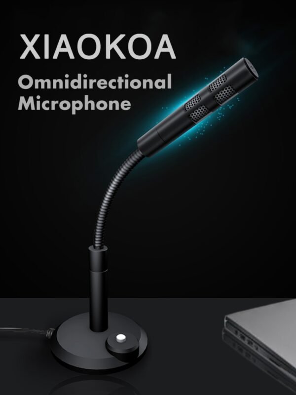 USB Condenser Microphone with Cable for Computer PC Desktop Laptop Notebook Cable Recording Gaming Podcasting, Black - Image 9