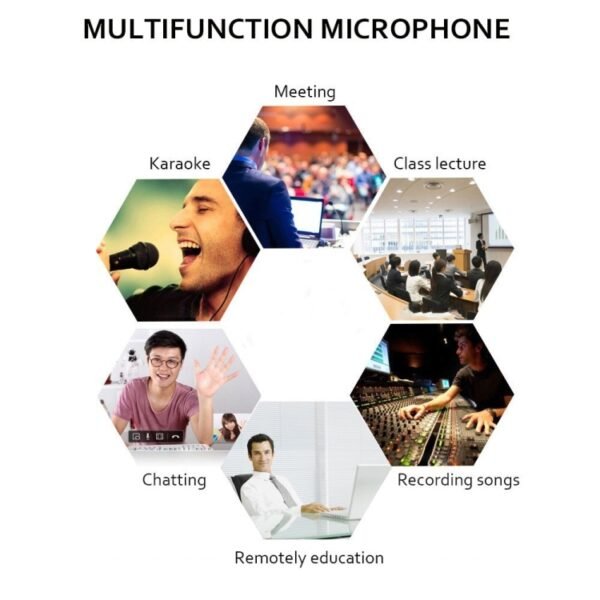 USB Condenser Microphone with Cable for Computer PC Desktop Laptop Notebook Cable Recording Gaming Podcasting, Black - Image 10