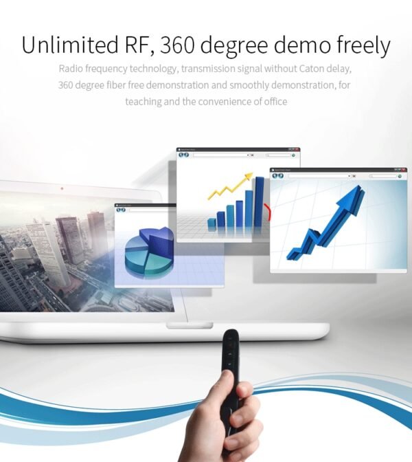 Rechargable RF 2.4G Wireless Presenter with Air Mouse PowerPoint Remote Control - Image 11