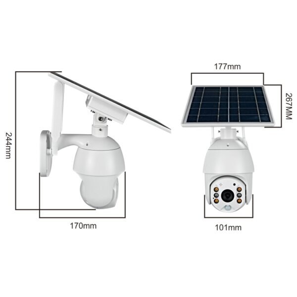 T16 1080P Full HD Solar Powered WiFi Camera, Support PIR Alarm, Night Vision, Two Way Audio, TF Card - Image 3