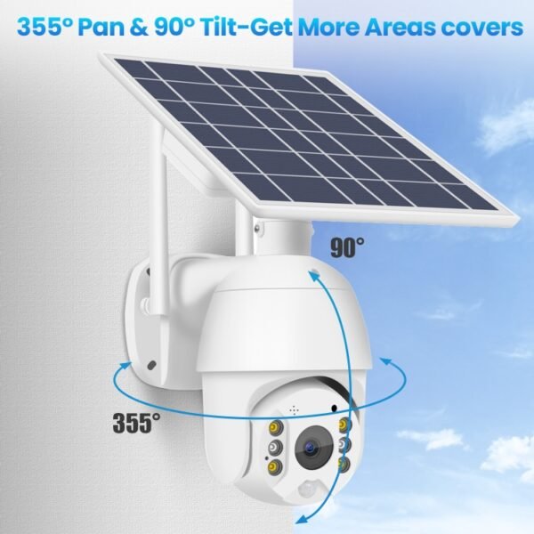 T16 1080P Full HD Solar Powered WiFi Camera, Support PIR Alarm, Night Vision, Two Way Audio, TF Card - Image 8