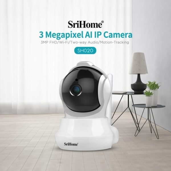 SriHome SH020 3.0 Million Pixels 1296P HD AI IP Camera, Support Two Way Talk / Auto Tracking / Humanoid Detection / Night Vision / TF Card, AU Plug, SH020 - Image 2