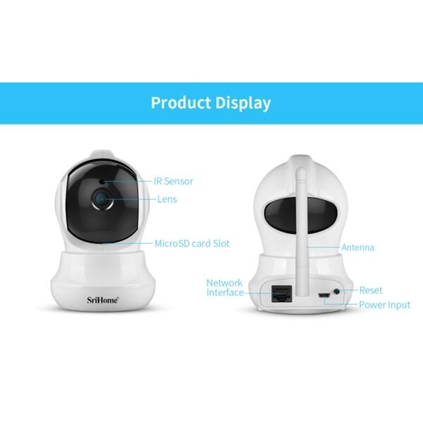 SriHome SH020 3.0 Million Pixels 1296P HD AI IP Camera, Support Two Way Talk / Auto Tracking / Humanoid Detection / Night Vision / TF Card, AU Plug, SH020 - Image 15