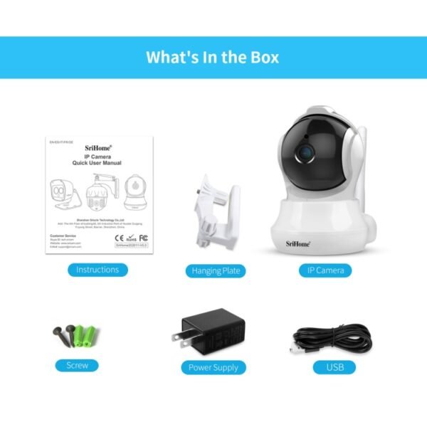 SriHome SH020 3.0 Million Pixels 1296P HD AI IP Camera, Support Two Way Talk / Auto Tracking / Humanoid Detection / Night Vision / TF Card, AU Plug, SH020 - Image 16