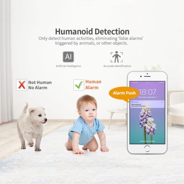 SriHome SH020 3.0 Million Pixels 1296P HD AI IP Camera, Support Two Way Talk / Auto Tracking / Humanoid Detection / Night Vision / TF Card, AU Plug, SH020 - Image 5