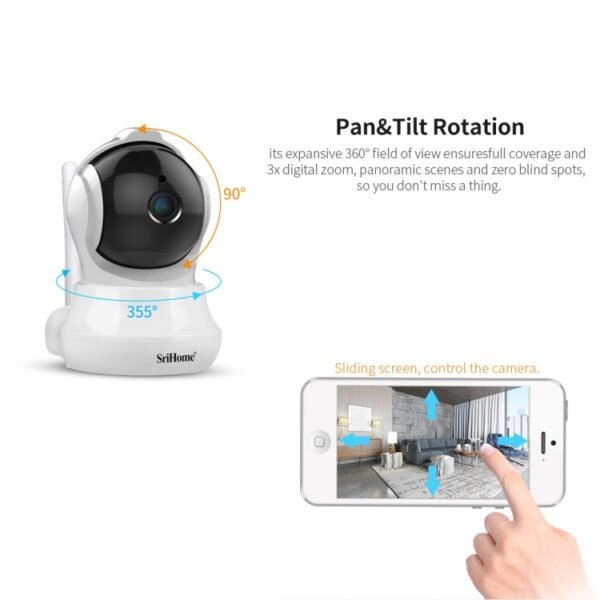 SriHome SH020 3.0 Million Pixels 1296P HD AI IP Camera, Support Two Way Talk / Auto Tracking / Humanoid Detection / Night Vision / TF Card, AU Plug, SH020 - Image 7