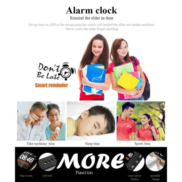 D99+ 1.22 inch HD LCD Screen GPS Smartwatch for the Elder Waterproof, Support GPS + LBS + WiFi Positioning / Two-way Dialing / Voice Monitoring / One-key First-aid / Wrist off Alarm / Safety Fence, D99+ Rose Gold - Image 15