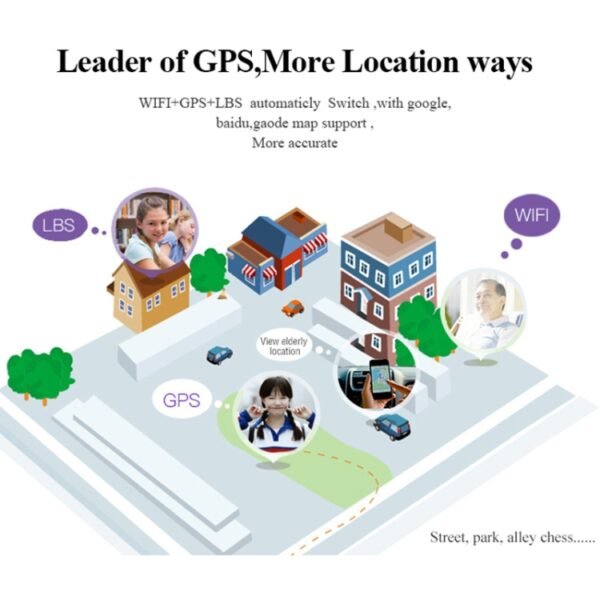 D99+ 1.22 inch HD LCD Screen GPS Smartwatch for the Elder Waterproof, Support GPS + LBS + WiFi Positioning / Two-way Dialing / Voice Monitoring / One-key First-aid / Wrist off Alarm / Safety Fence, D99+ Rose Gold - Image 8