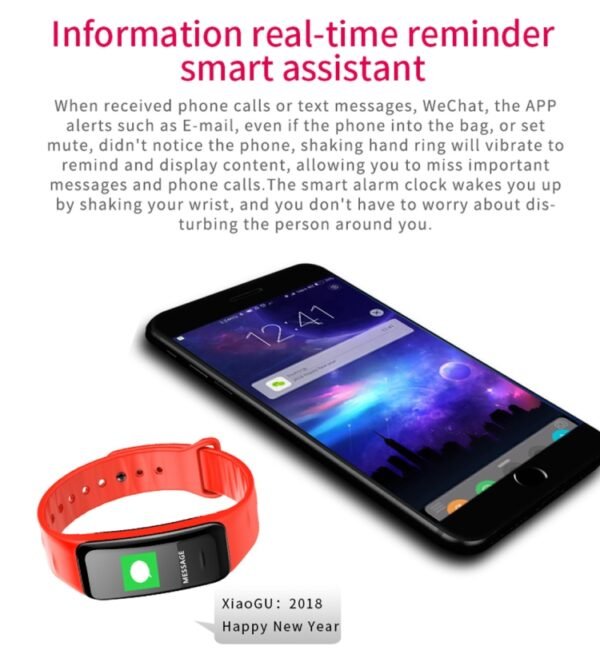 CHIGU C1Plus Fitness Tracker 0.96 inch IPS Screen Smartband Bracelet, IP67 Waterproof, Support Sports Mode / Blood Pressure / Sleep Monitor / Heart Rate Monitor / Fatigue Monitor / Sedentary Reminder, C1 Plus Black, C1 Plus Blue, C1 Plus Purple... - Image 12