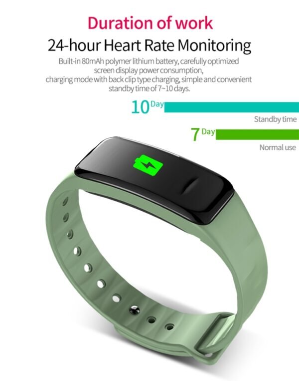 CHIGU C1Plus Fitness Tracker 0.96 inch IPS Screen Smartband Bracelet, IP67 Waterproof, Support Sports Mode / Blood Pressure / Sleep Monitor / Heart Rate Monitor / Fatigue Monitor / Sedentary Reminder, C1 Plus Black, C1 Plus Blue, C1 Plus Purple... - Image 16