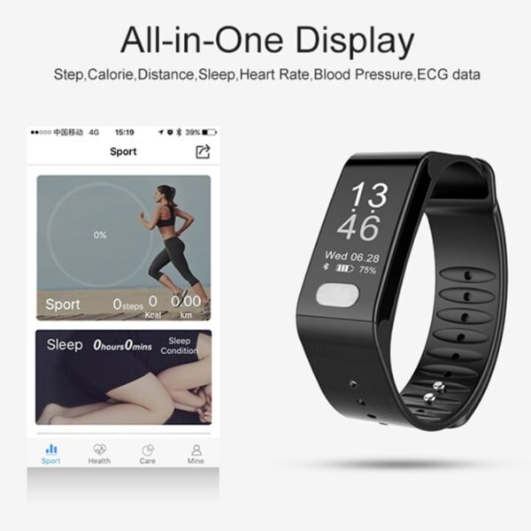TLW T6 Fitness Tracker 0.96 inch OLED Display Wristband Smart Bracelet, Support Sports Mode / ECG / Heart Rate Monitor / Blood Pressure / Sleep Monitor, T6 Black, T6 Blue, T6 Red - Image 5