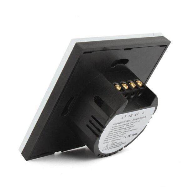 86mm 3 Gang Tempered Glass Panel Wall Switch Smart Home Light Touch Switch with RF433 Remote Controller, AC 110V-240V, 86mm 3 Gang/Black - Image 6