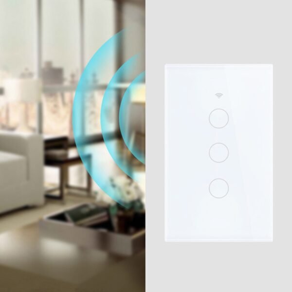 TC120 Wifi Smart Light Switch Glass Screen Touch Panel Voice Control Wireless Wall Switch Work with Alexa Echo / Google Home - Image 5