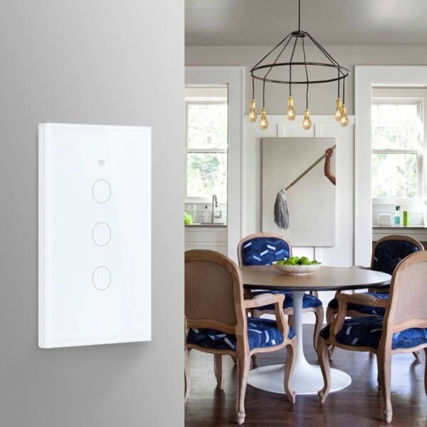 TC120 Wifi Smart Light Switch Glass Screen Touch Panel Voice Control Wireless Wall Switch Work with Alexa Echo / Google Home - Image 6