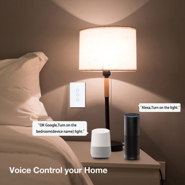 TC120 Wifi Smart Light Switch Glass Screen Touch Panel Voice Control Wireless Wall Switch Work with Alexa Echo / Google Home - Image 9