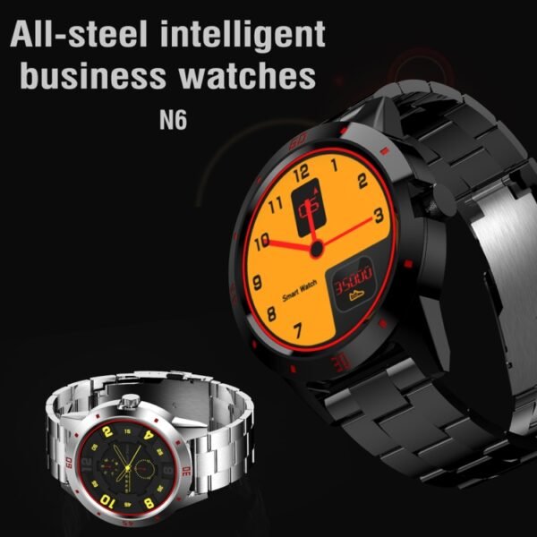 N6 Smart Watch 1.3 inch TFT Screen MTK2502C Bluetooth4.0, Stainless Steel Watch Band, Support Heart Rate Monitor & Pedometer & Sleep Monitor & Sedentary Reminder, Stainless Steel Watch Strap/Black, Stainless Steel Watch Strap/Silver - Image 2