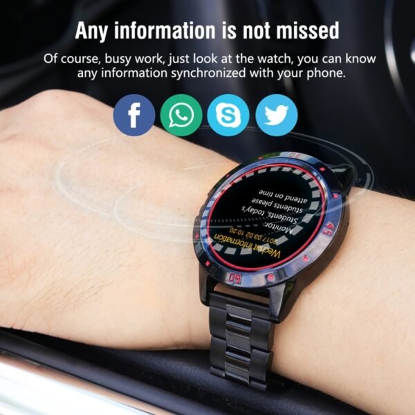 N6 Smart Watch 1.3 inch TFT Screen MTK2502C Bluetooth4.0, Stainless Steel Watch Band, Support Heart Rate Monitor & Pedometer & Sleep Monitor & Sedentary Reminder, Stainless Steel Watch Strap/Black, Stainless Steel Watch Strap/Silver - Image 9