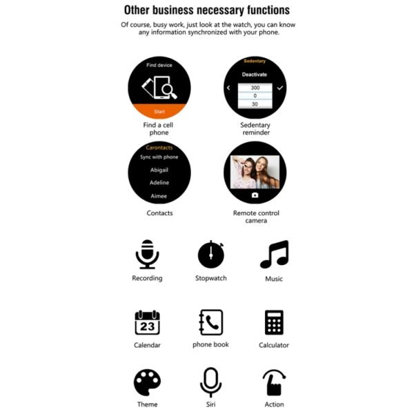 N6 Smart Watch 1.3 inch TFT Screen MTK2502C Bluetooth4.0, Stainless Steel Watch Band, Support Heart Rate Monitor & Pedometer & Sleep Monitor & Sedentary Reminder, Stainless Steel Watch Strap/Black, Stainless Steel Watch Strap/Silver - Image 10
