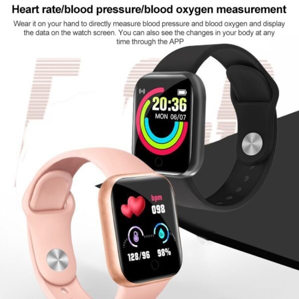 Y68 1.44 inch Smart Watch, Support Heart Rate Blood Pressure Blood Oxygen Monitoring, Y68 Black, Y68 Pink - Image 3