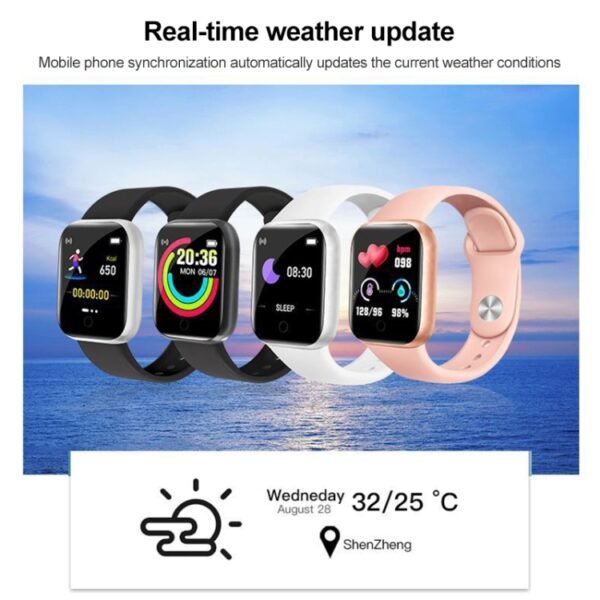 Y68 1.44 inch Smart Watch, Support Heart Rate Blood Pressure Blood Oxygen Monitoring, Y68 Black, Y68 Pink - Image 5