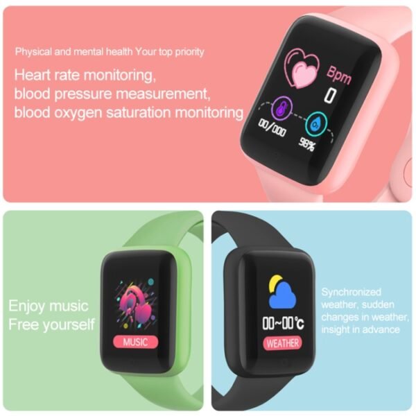 Y68M 1.44 inch Smart Watch, Support Heart Rate Blood Pressure Blood Oxygen Monitoring - Image 3