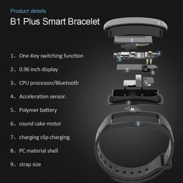 TLW B1 Plus Fitness Tracker 0.96 inch Color Screen Bluetooth 4.0 Wristband Smart Bracelet, IP67 Waterproof, Support Sports Mode / Heart Rate Monitor / Sleep Monitor / Information Reminder, B1 Black, B1 Blue, B1 Red - Image 11
