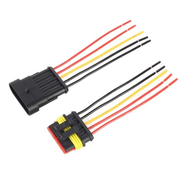 10pcs 5P Car Waterproof Plug Car Connector Plug-In, Length：10cm - Image 2