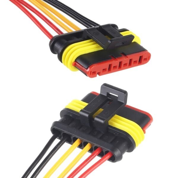 10pcs 6P Car Waterproof Plug Car Connector Plug-In, Length：10cm