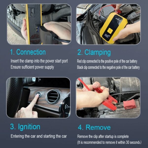 FOXSUR FJS-900 12V Car Multifunctional Emergency Start Power Supply Portable Air Pump - Image 13