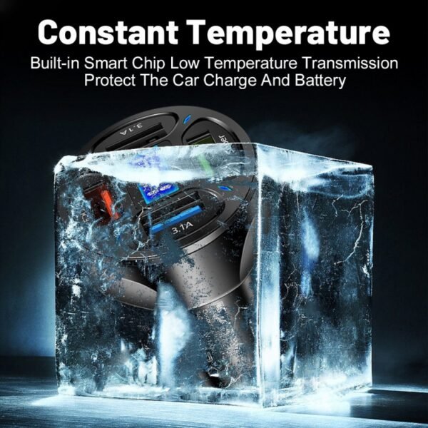 66W 4 in 1 Digital Display Fast Charging Car Charger with Voltmeter, 66W - Image 6