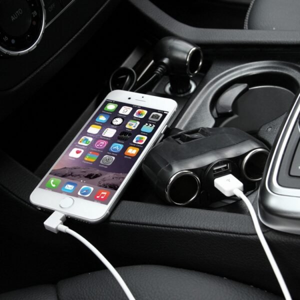 Olesson 2.1A / 1A Dual-USB Ports Car Cigarette Lighter Socket Car Charger - Image 7