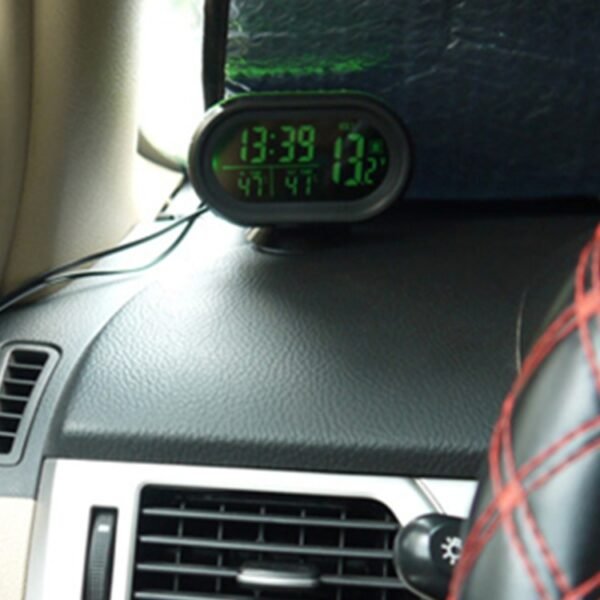 VST-7009V 4 In 1 Digital Car Thermometer Voltage Meter Luminous Clock Tester Detector LCD Monitor Back light(Green Light) - Image 7