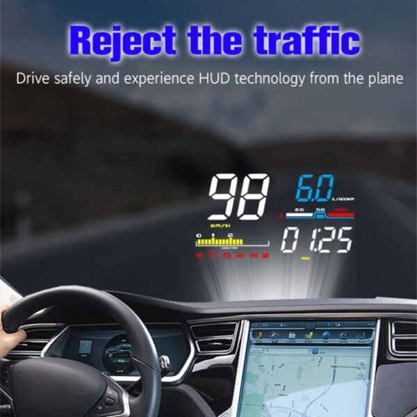 D5000 OBD2 5 inch Vehicle-mounted Head Up Display Security System, Support Car Speed / Engine Revolving Speed Display / Water Temperature / Battery Voltage / Detection and Elimination Fault Code - Image 16