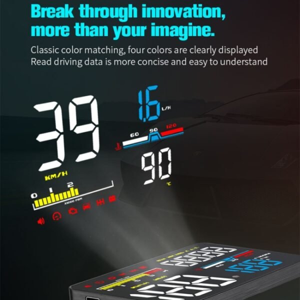 D5000 OBD2 5 inch Vehicle-mounted Head Up Display Security System, Support Car Speed / Engine Revolving Speed Display / Water Temperature / Battery Voltage / Detection and Elimination Fault Code - Image 7