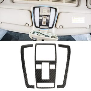 3 PCS Car Front Dome Light Panel Carbon Fiber Decorative Sticker for Mercedes-Benz W204 2007-2013