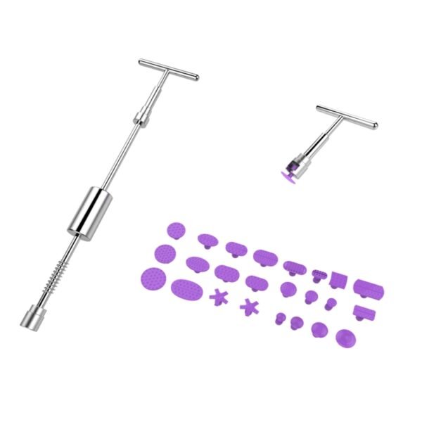 Auto Repair Body Tool Kit PDR Dent Paintless Repair Tools Dent Puller Slide Hammer Reverse Hammer Aluminum Suction Cups for Dent, Without Red T handle - Image 2