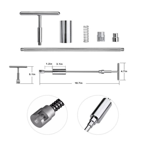 Auto Repair Body Tool Kit PDR Dent Paintless Repair Tools Dent Puller Slide Hammer Reverse Hammer Aluminum Suction Cups for Dent, Without Red T handle - Image 5