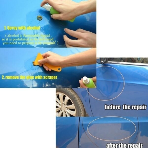 32 in 1 Auto Car Metal PDR Dent Lifter-Glue Puller Tab Hail Removal Paintless Car Dent Repair Tools Kit, with 20W Glue Gun, US Plug or EU Plug - Image 12