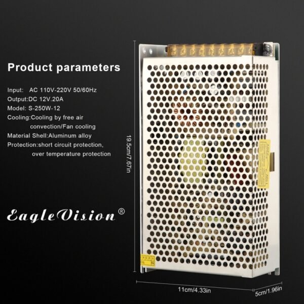 AC 110 / 220V to DC 12V 20A 240W Power Adapter AC-DC Converter Step Down Module Voltage Transformer Switch Power - Image 4