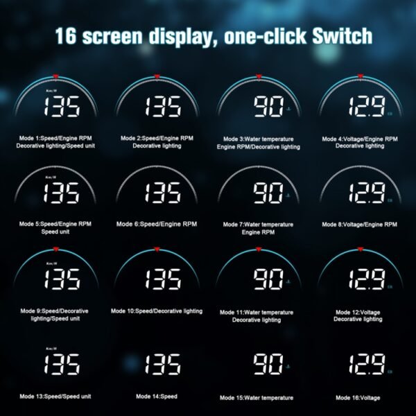 M8 3.5 inch Universal Car OBD2 HUD Vehicle-mounted Head Up Display - Image 4